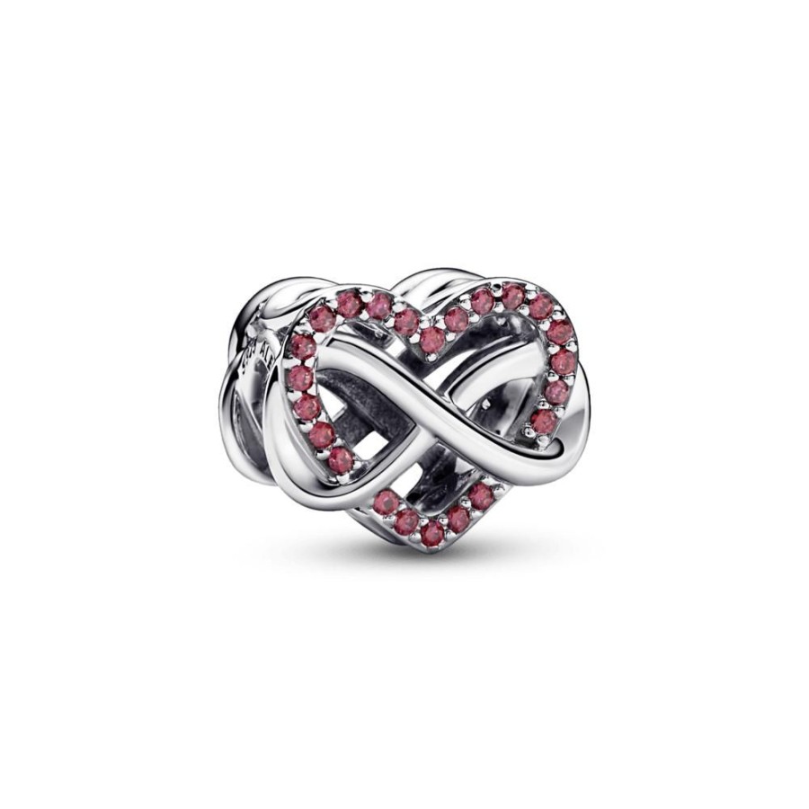 Charms Joyas Pandora | Charm De Familia Corazon Rojo Infinito Pandora Plata Esterlina