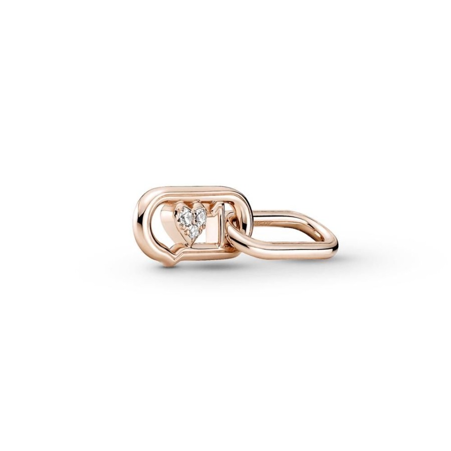 Charms Joyas Pandora | Eslabon Doble Me Encanta De Pandora Me Recubrimiento En Oro Rosa 14K