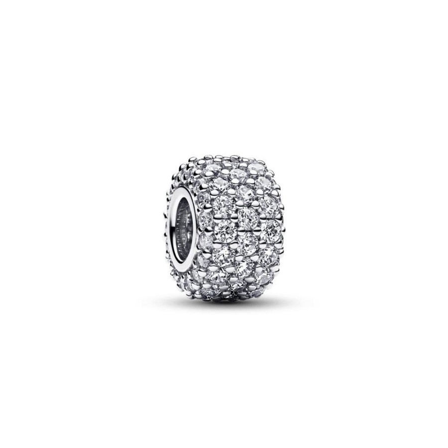 Charms Joyas Pandora | Charm Triple Fila De Brillante Pave Plata