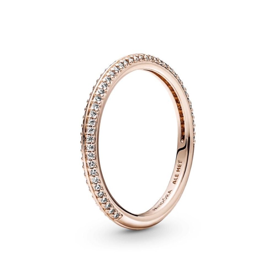 Anillos Joyas Pandora | Anillo De Pave Recubrimiento En Oro Rosa De 14K Pandora Me