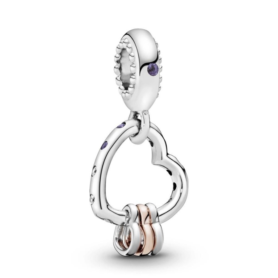 Charms Joyas Pandora | Charm Colgante Corazon Lleno De Amor Recubrimiento En Oro Rosa De 14K