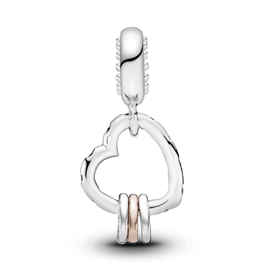 Charms Joyas Pandora | Charm Colgante Corazon Lleno De Amor Recubrimiento En Oro Rosa De 14K