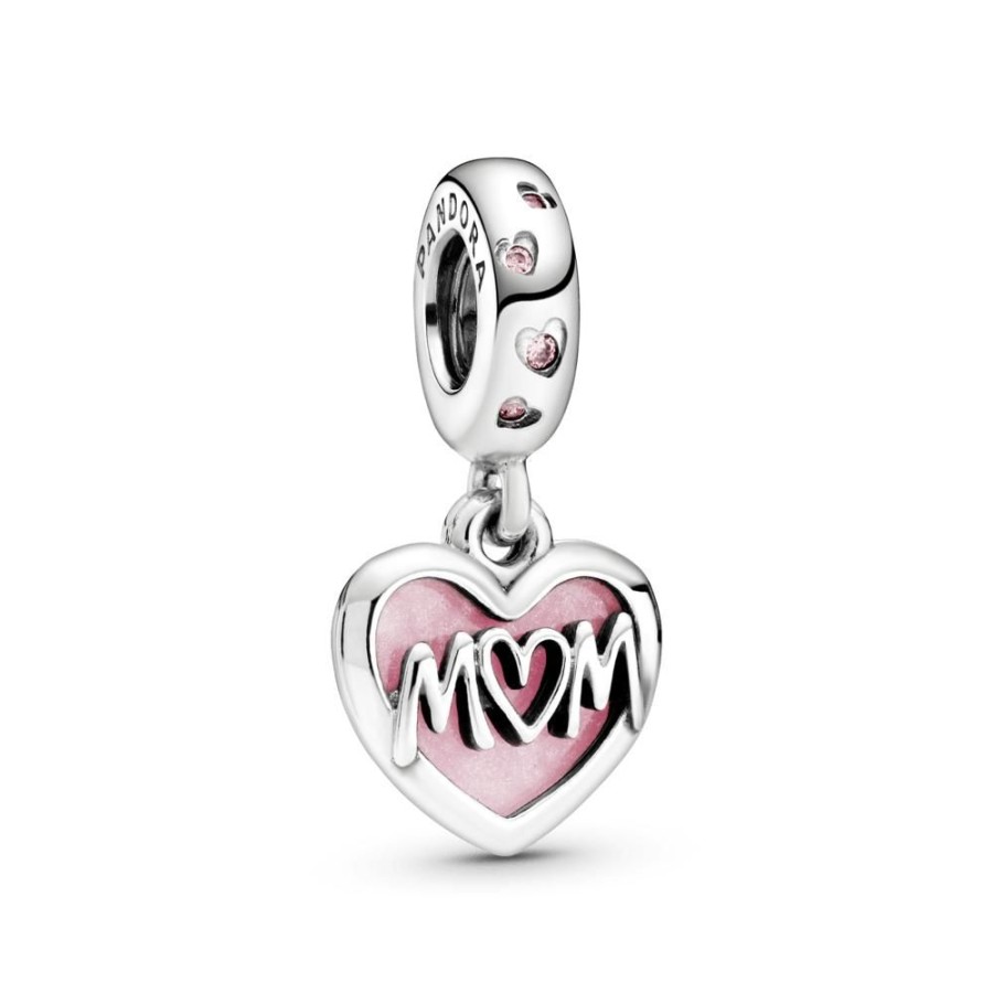 Charms Joyas Pandora | Charm Colgante Corazon Con La Inscripcion Mama