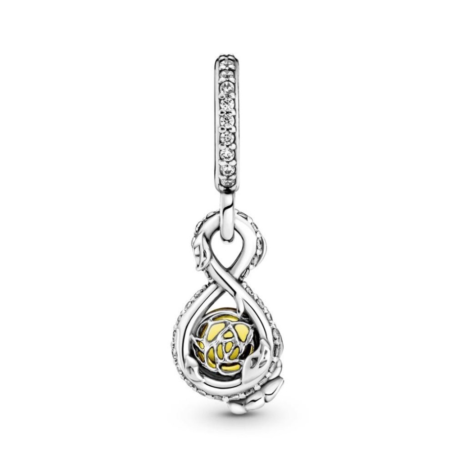 Collares Y Dijes Joyas Pandora | Dije Infinito Y Rosa De Bella De Disney