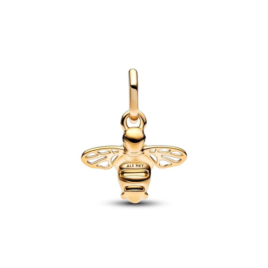 Charms Joyas Pandora | Charm Colgante Abeja Reluciente Recubrimiento En Oro De 14K