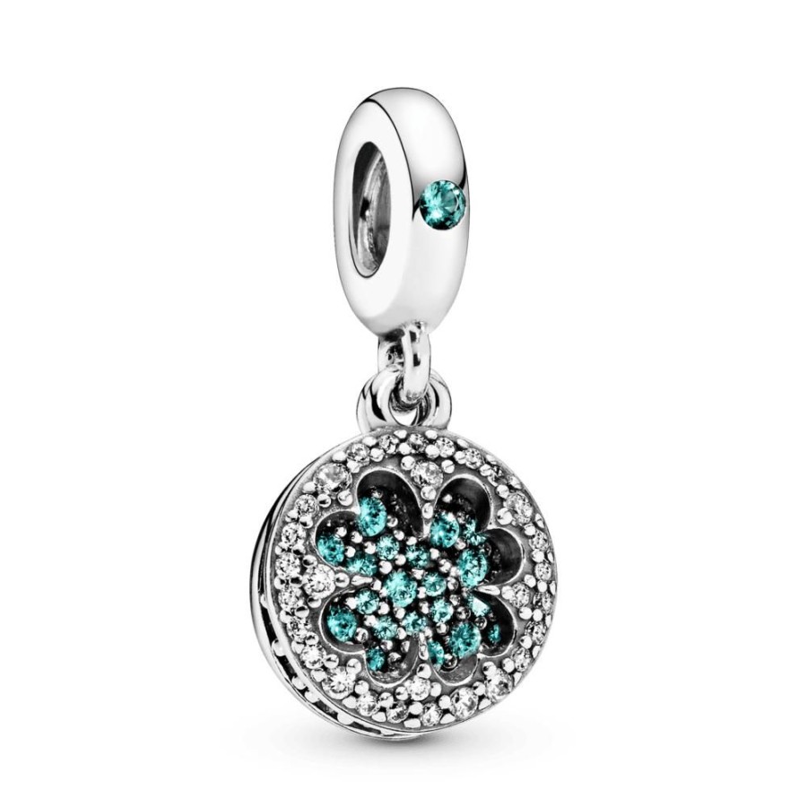 Charms Joyas Pandora | Charm Colgante Trebol De La Suerte De Cuatro Hojas Verde