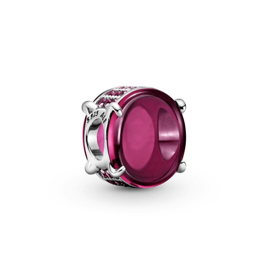 Charms Joyas Pandora | Charm Cabujon Oval Rosa Fucsia