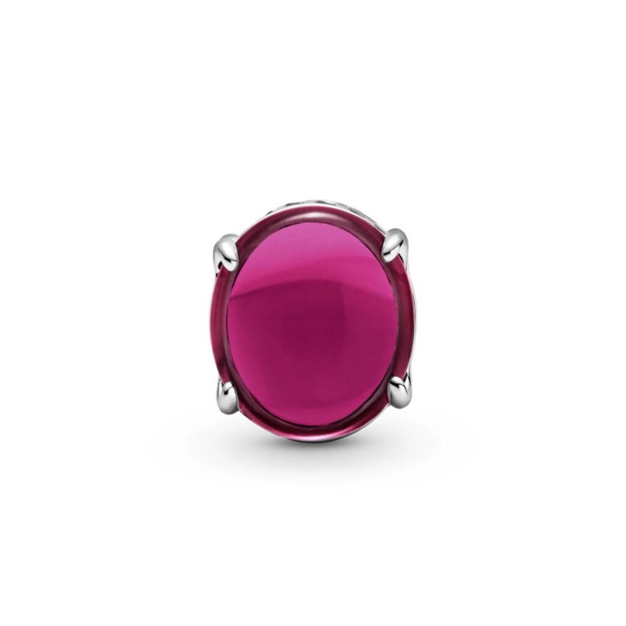 Charms Joyas Pandora | Charm Cabujon Oval Rosa Fucsia