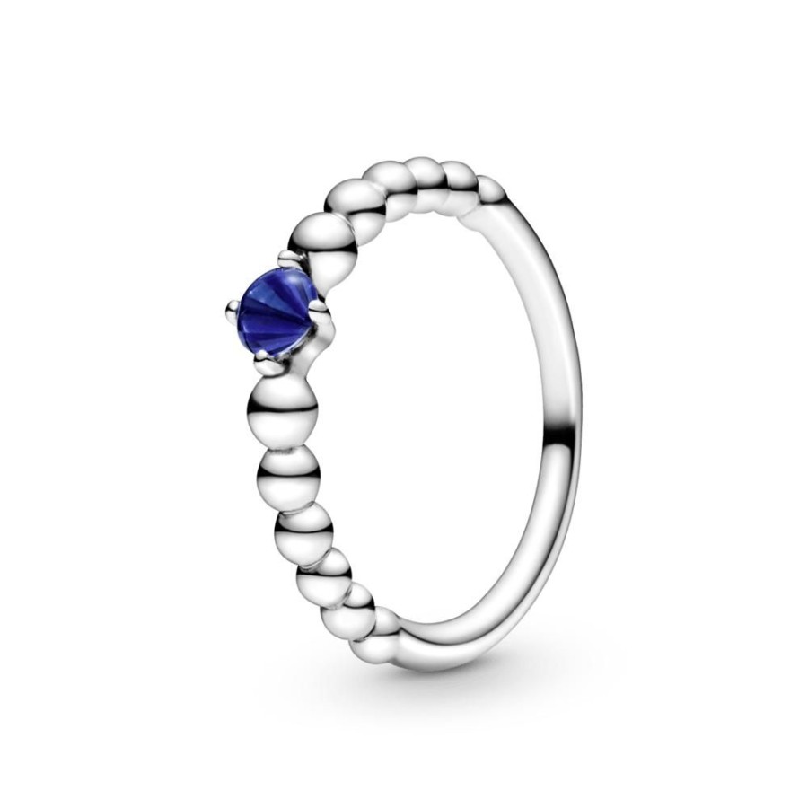 Anillos Joyas Pandora | Anillo Con Abalorio Azul Mar