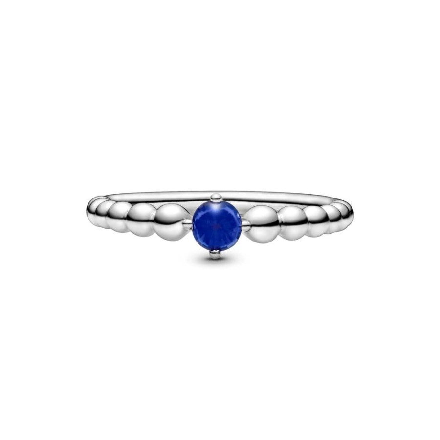 Anillos Joyas Pandora | Anillo Con Abalorio Azul Mar