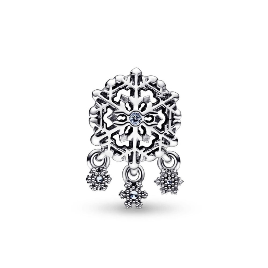 Charms Joyas Pandora | Charm Gota De Copo De Nieve Helada Pandora Plata Esterlina