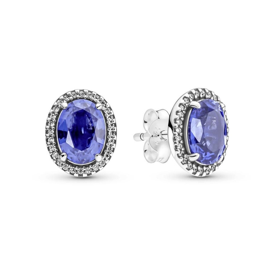 Aretes Joyas Pandora | Aretes De Boton Halo Llamativo Brillante