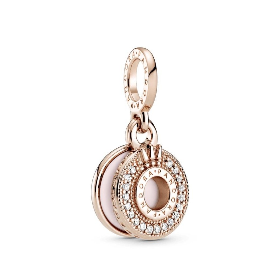 Charms Joyas Pandora | Charm Colgante Corona O Reluciente Con Pave Recubrimiento En Oro Rosa De 14K