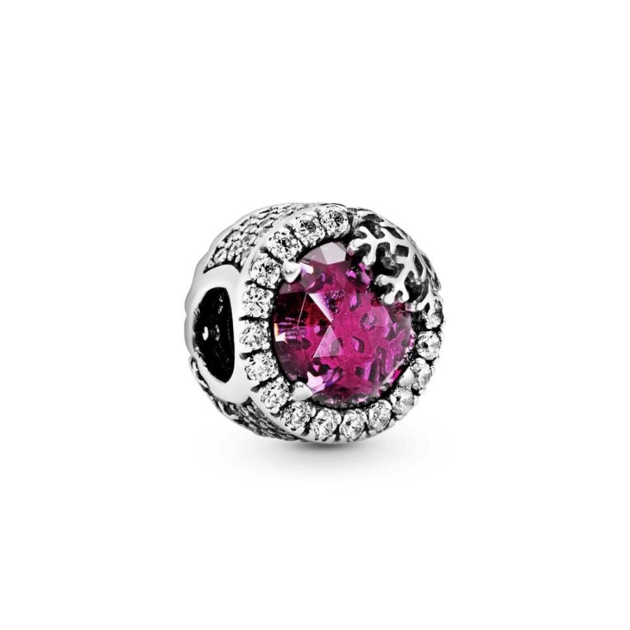 Charms Joyas Pandora | Charm Rojo Cereza Reluciente Con Copo De Nieve