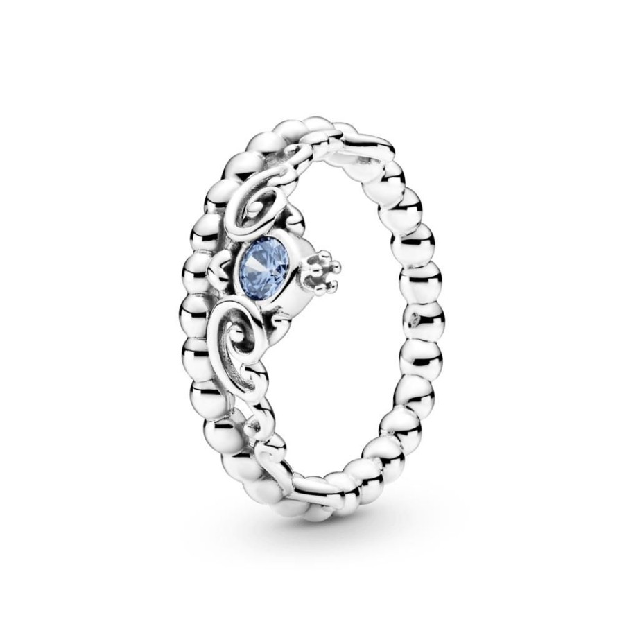 Anillos Joyas Pandora | Anillo Tiara Azul Cenicienta Disney