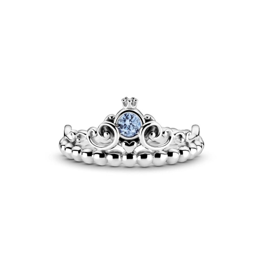 Anillos Joyas Pandora | Anillo Tiara Azul Cenicienta Disney