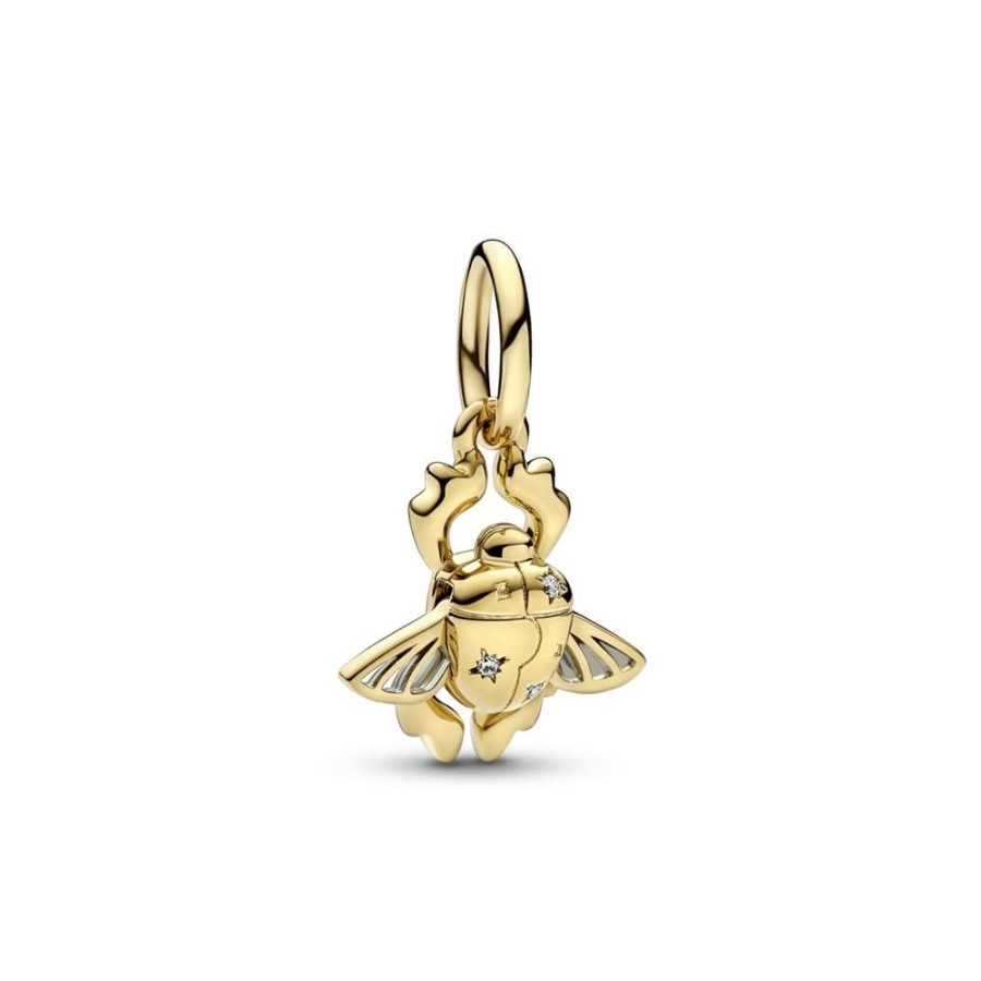 Charms Joyas Pandora | Charm Colgante Escarabajo Scarab De Aladdin De Disney Recubrimiento En Oro De 14K