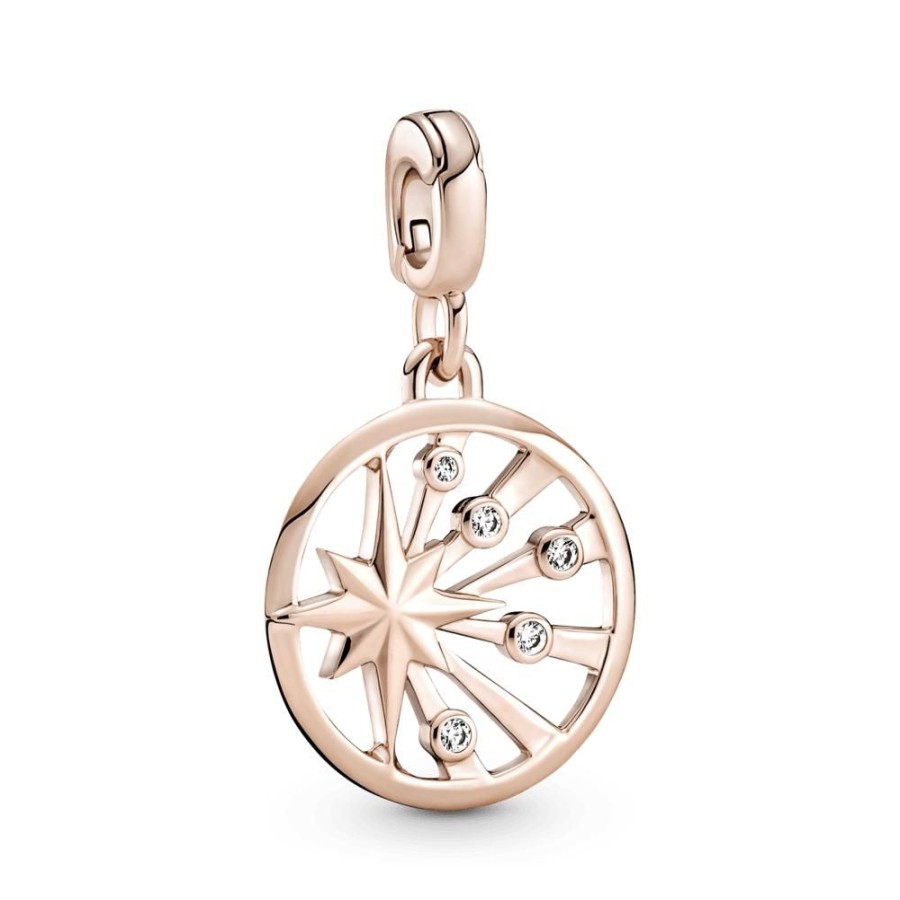 Charms Joyas Pandora | Medallon Rayos De Vida Recubrimiento En Oro Rosa De 14K Pandora Me