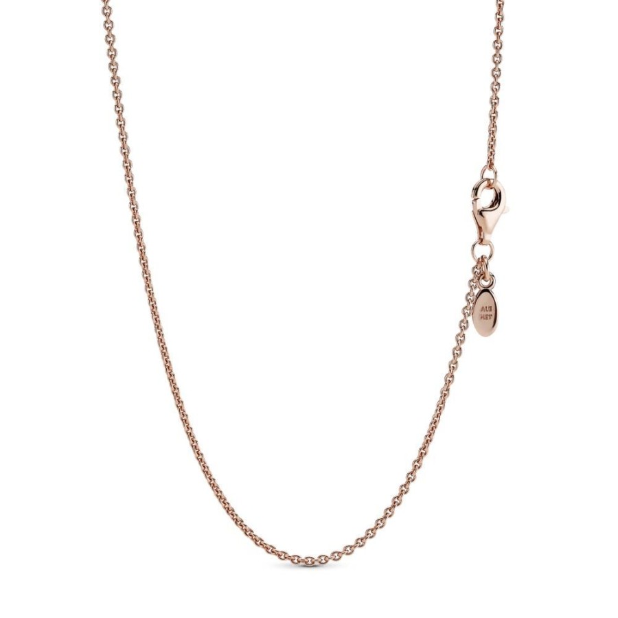 Collares Y Dijes Joyas Pandora | Collar Cadena Clasica Recubrimiento En Oro Rosa De 14K