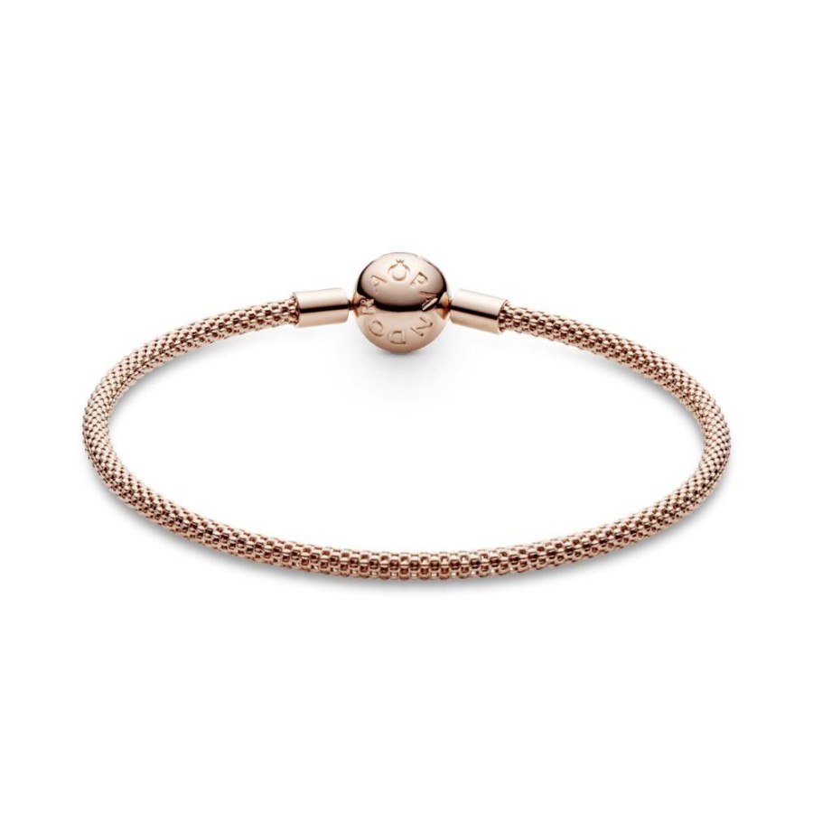 Brazaletes Joyas Pandora | Brazalete De Malla Pandora Moments Recubrimiento En Oro Rosa De 14K