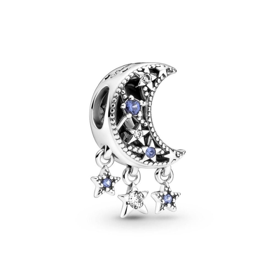 Charms Joyas Pandora | Charm En Plata De Ley Estrella & Luna Creciente