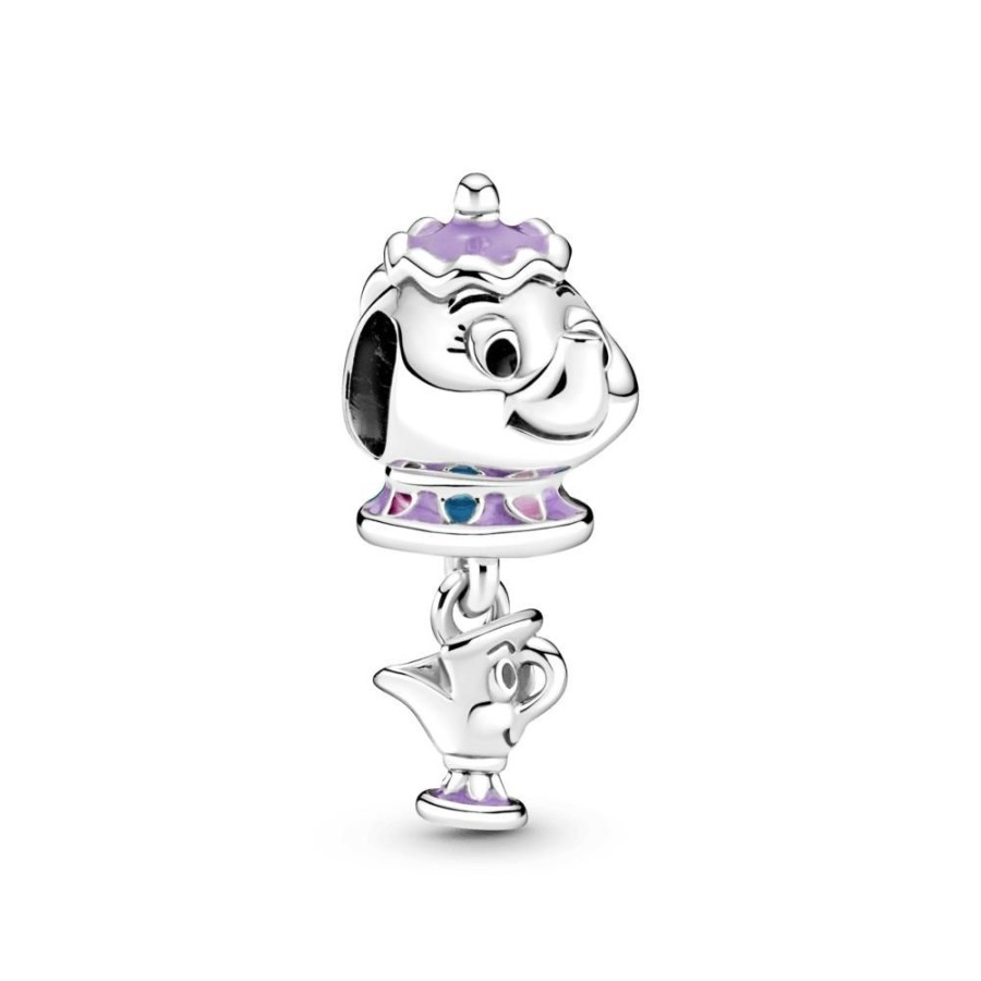 Charms Joyas Pandora | Charm Colgante En Plata De Ley Sra. Potts Y Chip La Bella Y La Bestia De Disney