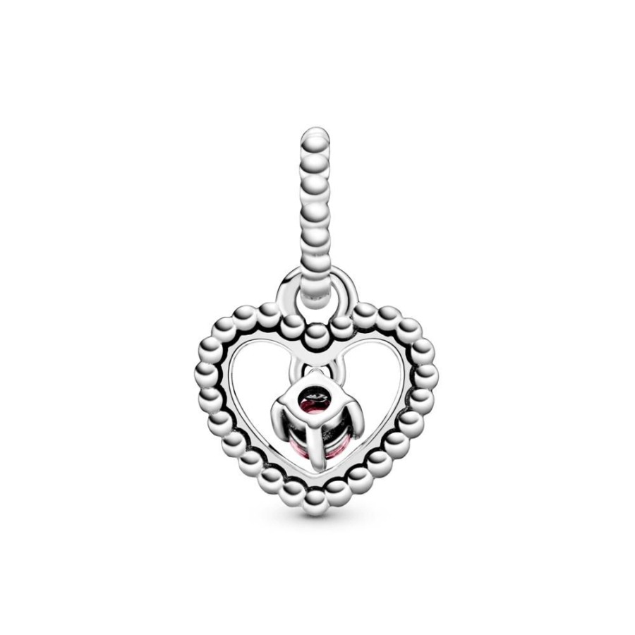 Charms Joyas Pandora | Charm Colgante Corazon De Abalorio Rosa Petalo