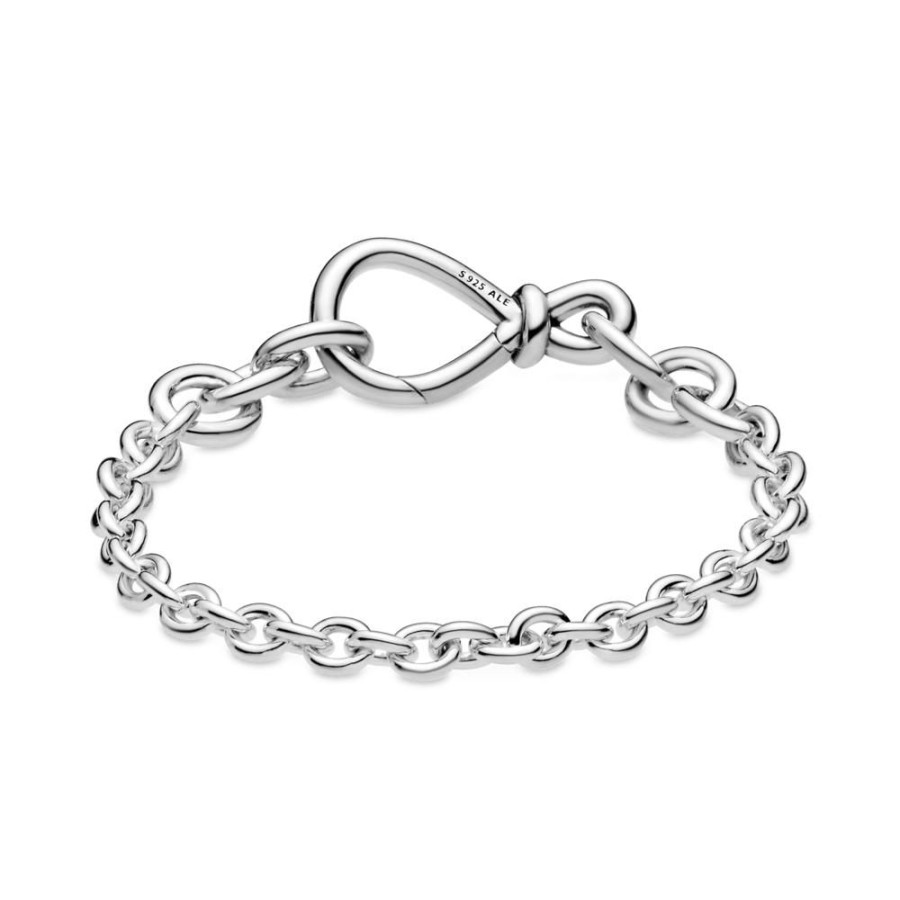 Brazaletes Joyas Pandora | Brazalete De Cadena Nudo Infinito Grueso