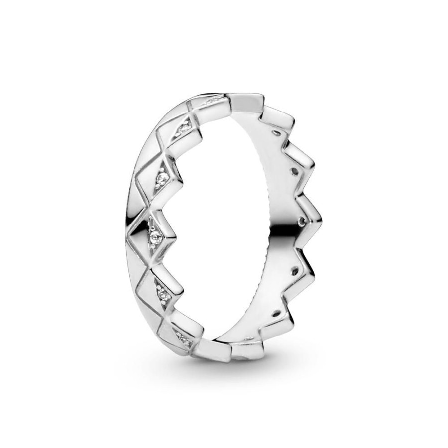 Anillos Joyas Pandora | Anillo Corona Geometrica En Plata