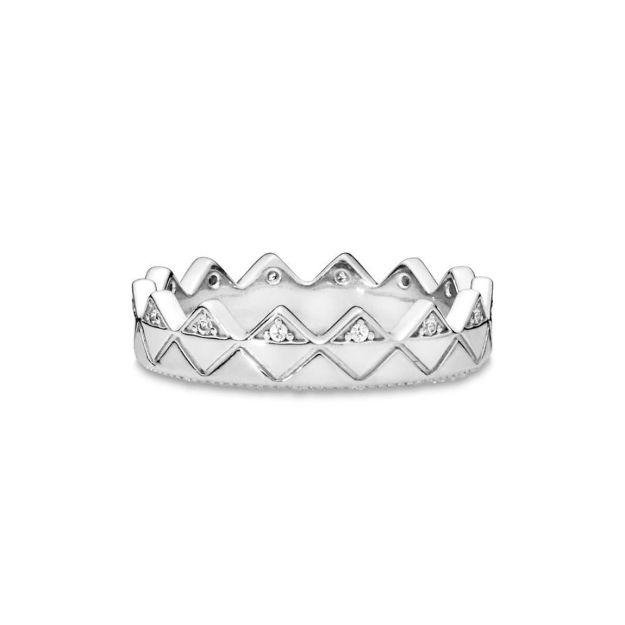 Anillos Joyas Pandora | Anillo Corona Geometrica En Plata