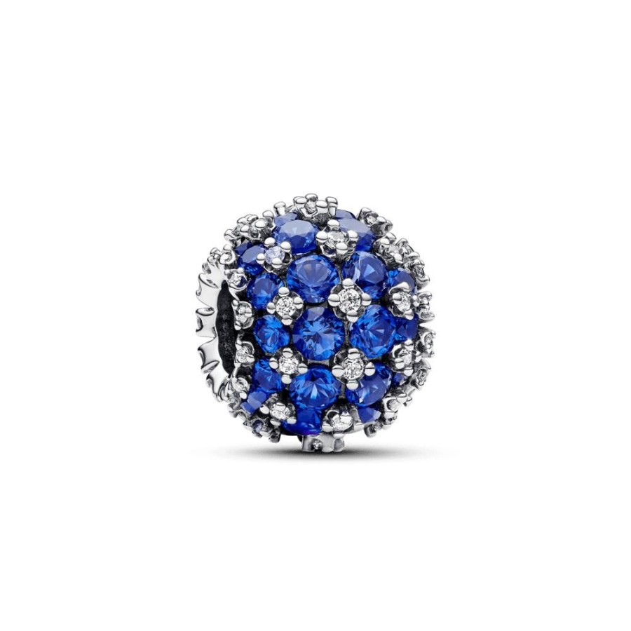 Charms Joyas Pandora | Charm Azul Redondo Pave Brillante