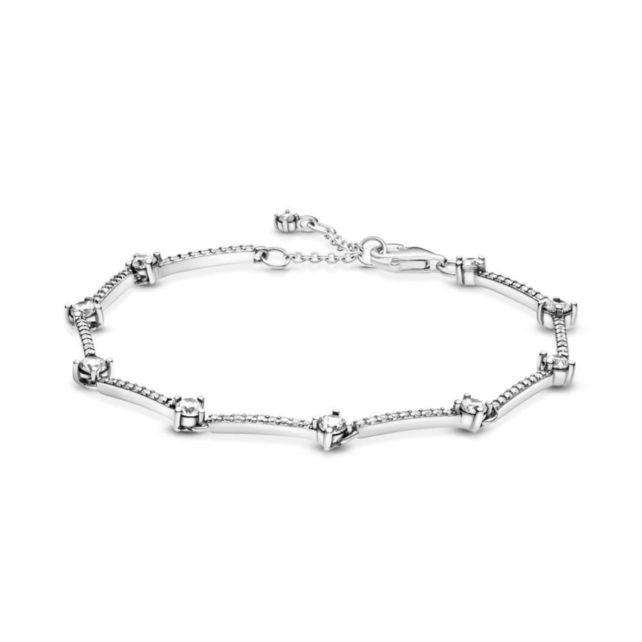 Brazaletes Joyas Pandora | Brazalete Barras De Pave Brillante