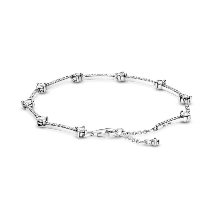 Brazaletes Joyas Pandora | Brazalete Barras De Pave Brillante