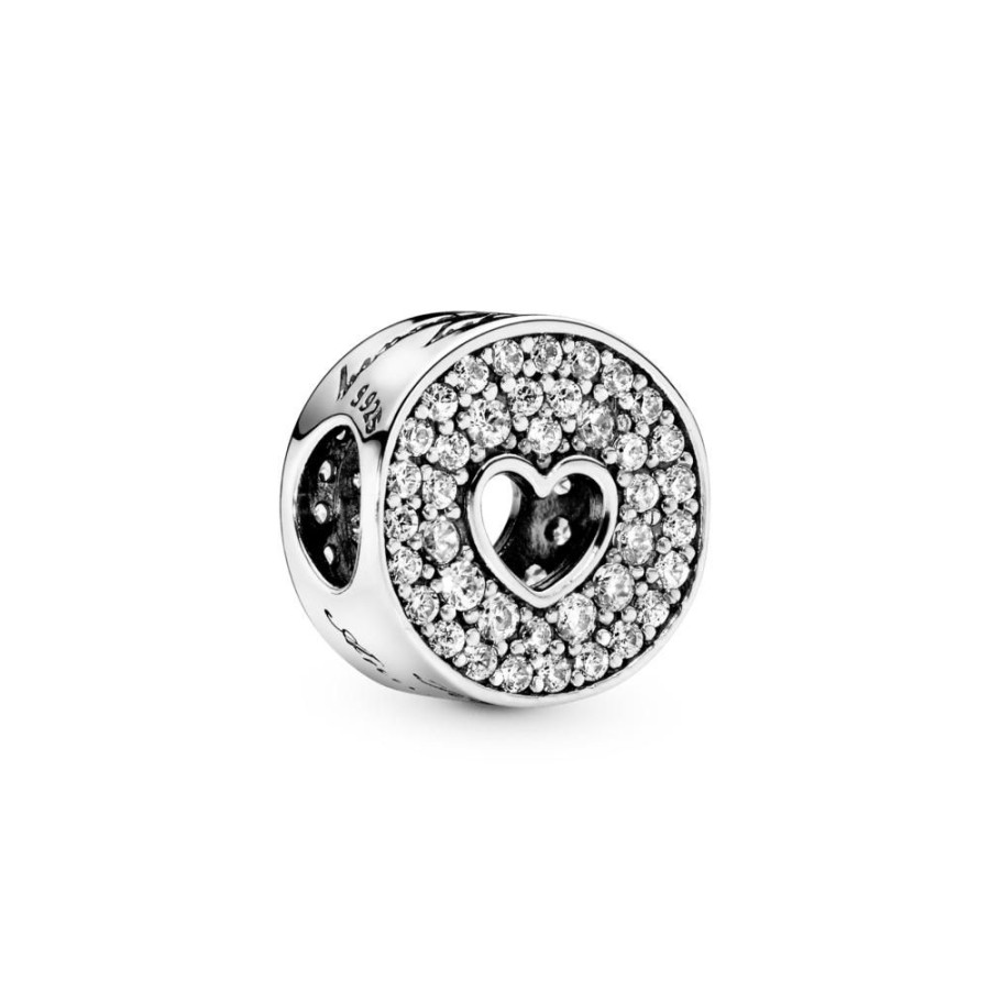 Charms Joyas Pandora | Charm De Aniversario Corazon Y Pave