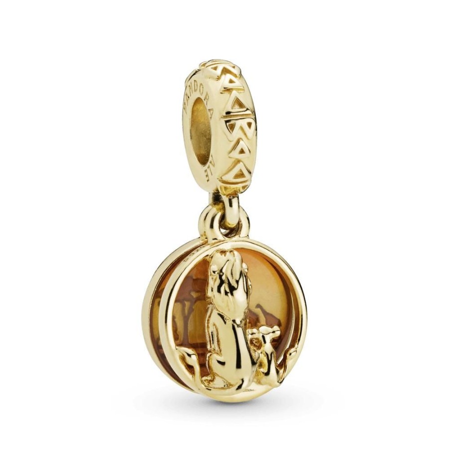 Charms Joyas Pandora | Charm Atardecer Simba Y Mufasa Recubrimiento En Oro De 14K