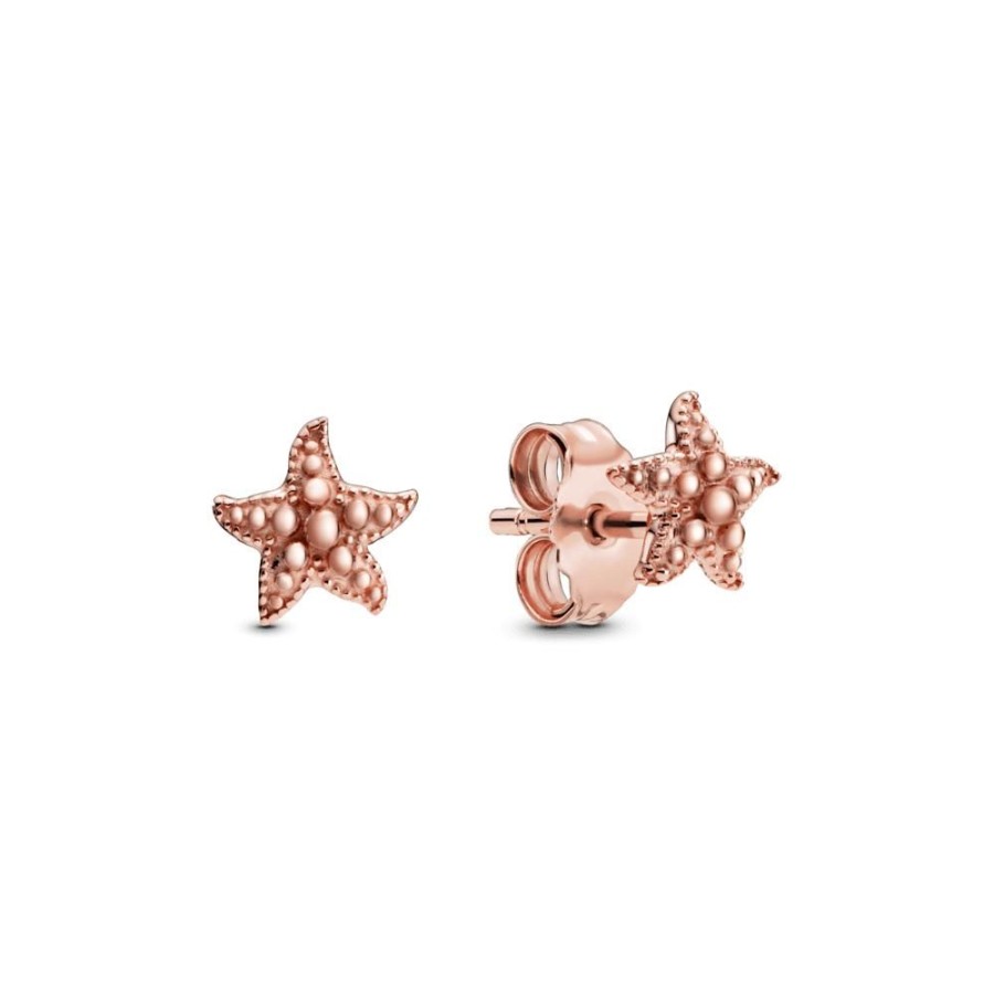 Aretes Joyas Pandora | Arete De Boton Estrella De Mar De Esferas