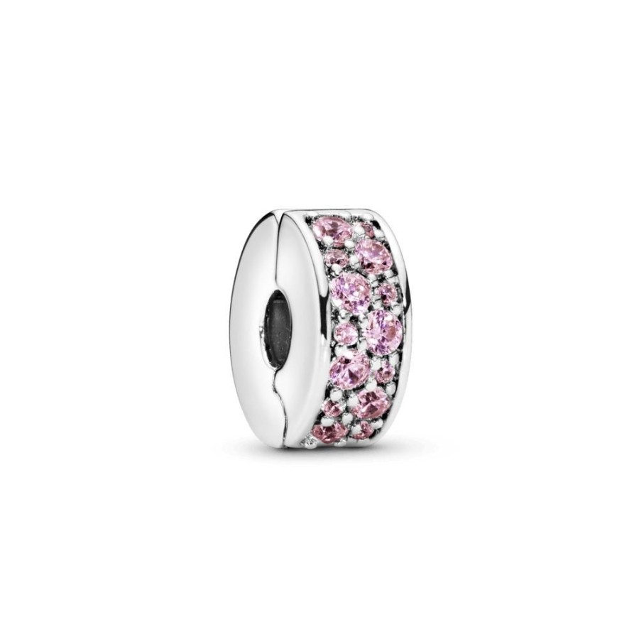 Charms Joyas Pandora | Charm Sujetador De Pave Rosa