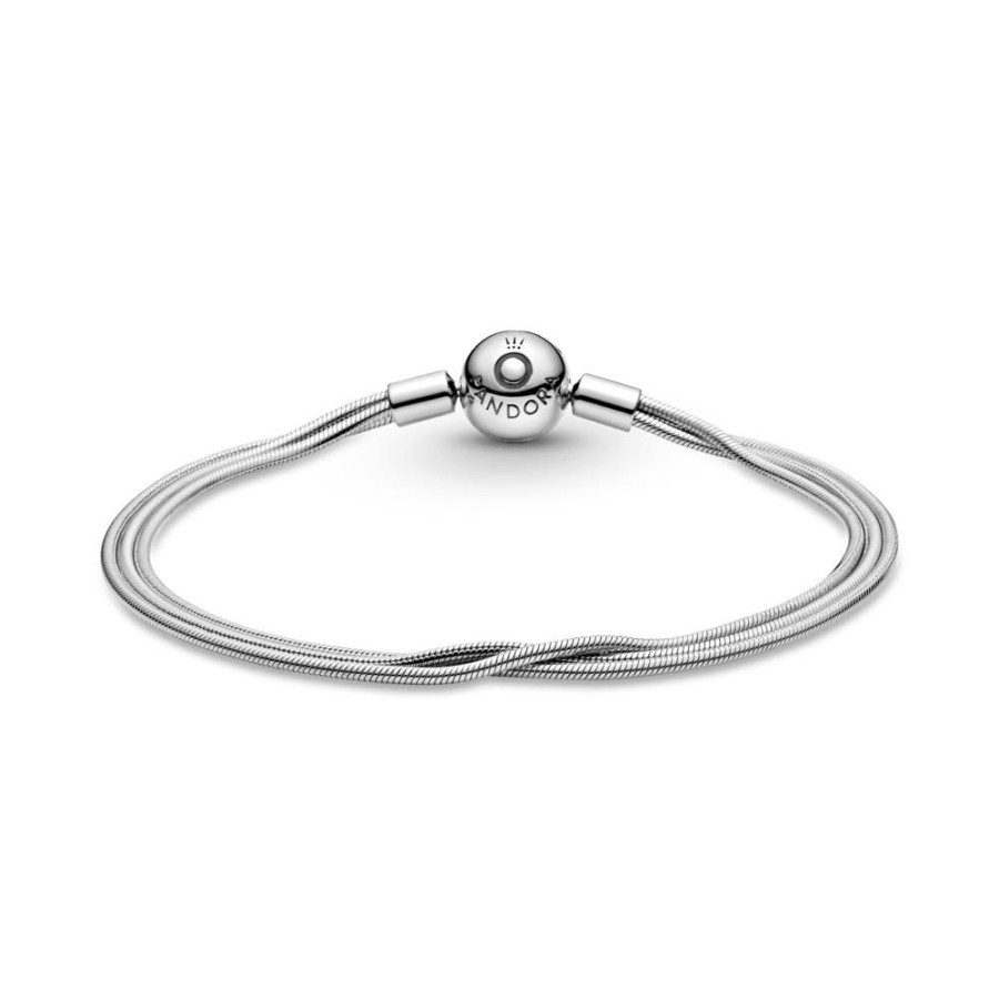 Brazaletes Joyas Pandora | Brazalete De Multiples Cadenas De Serpiente Pandora Moments