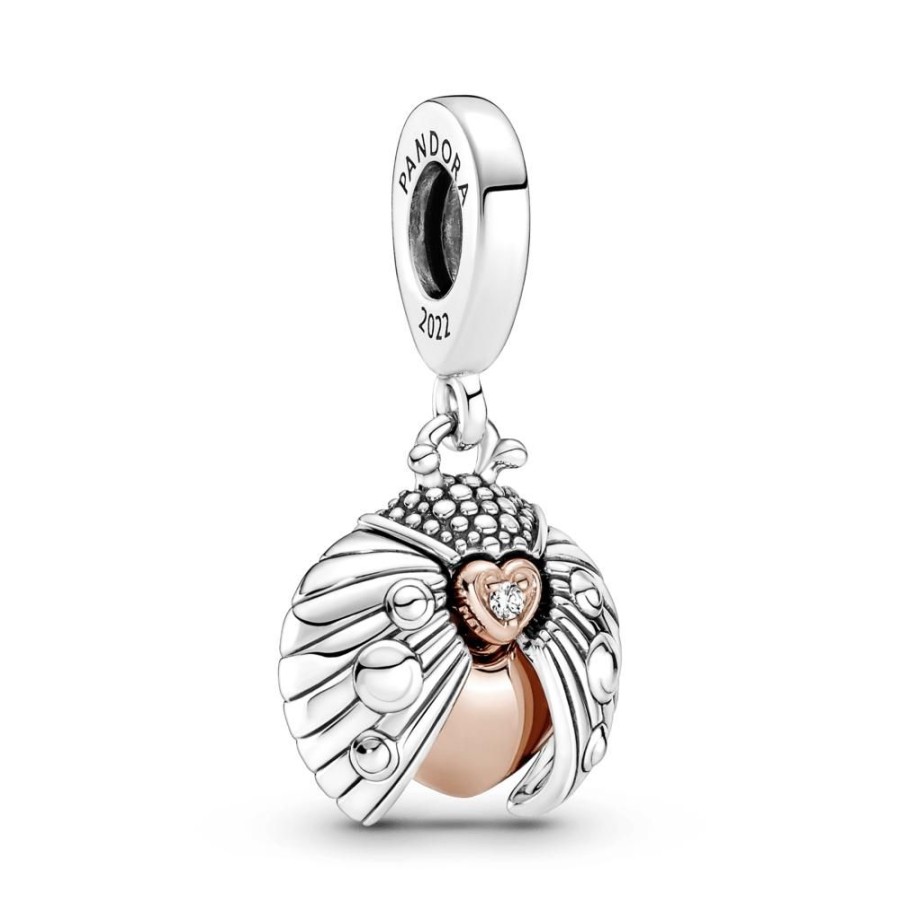 Charms Joyas Pandora | Charm Colgante Mariquita & Corazon Pandora Club 2022