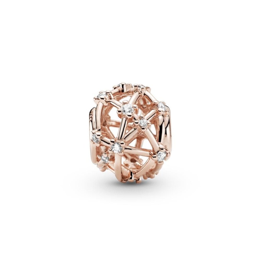 Charms Joyas Pandora | Charm Recubrimiento En Oro Rosa De 14K Constelaciones Estelares Calado