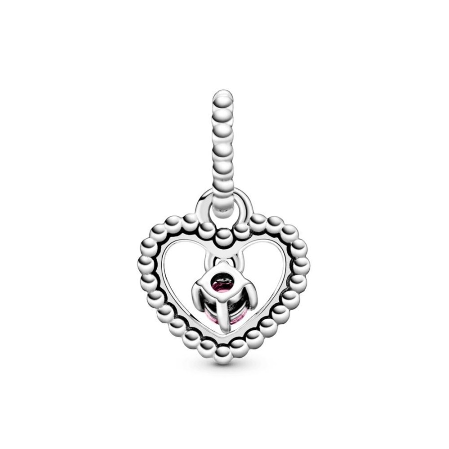 Charms Joyas Pandora | Charm Colgante Corazon De Abalorio Rojo Ardiente