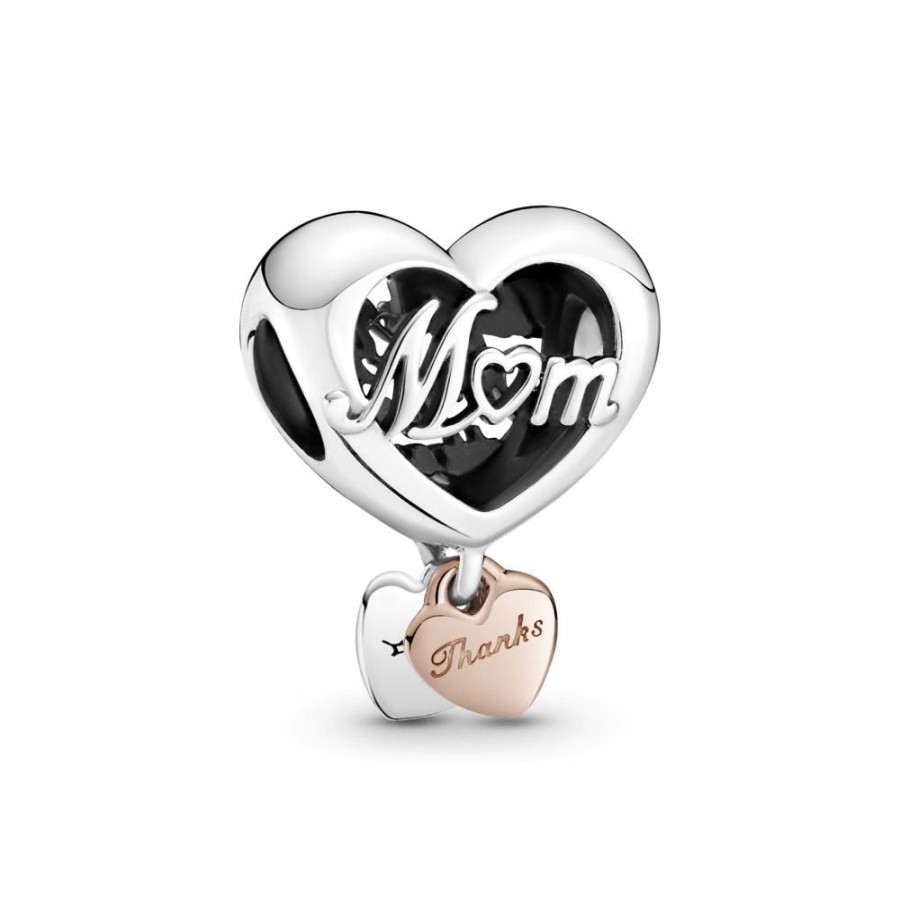 Charms Joyas Pandora | Charm Corazon Gracias Mama Dos Tonos