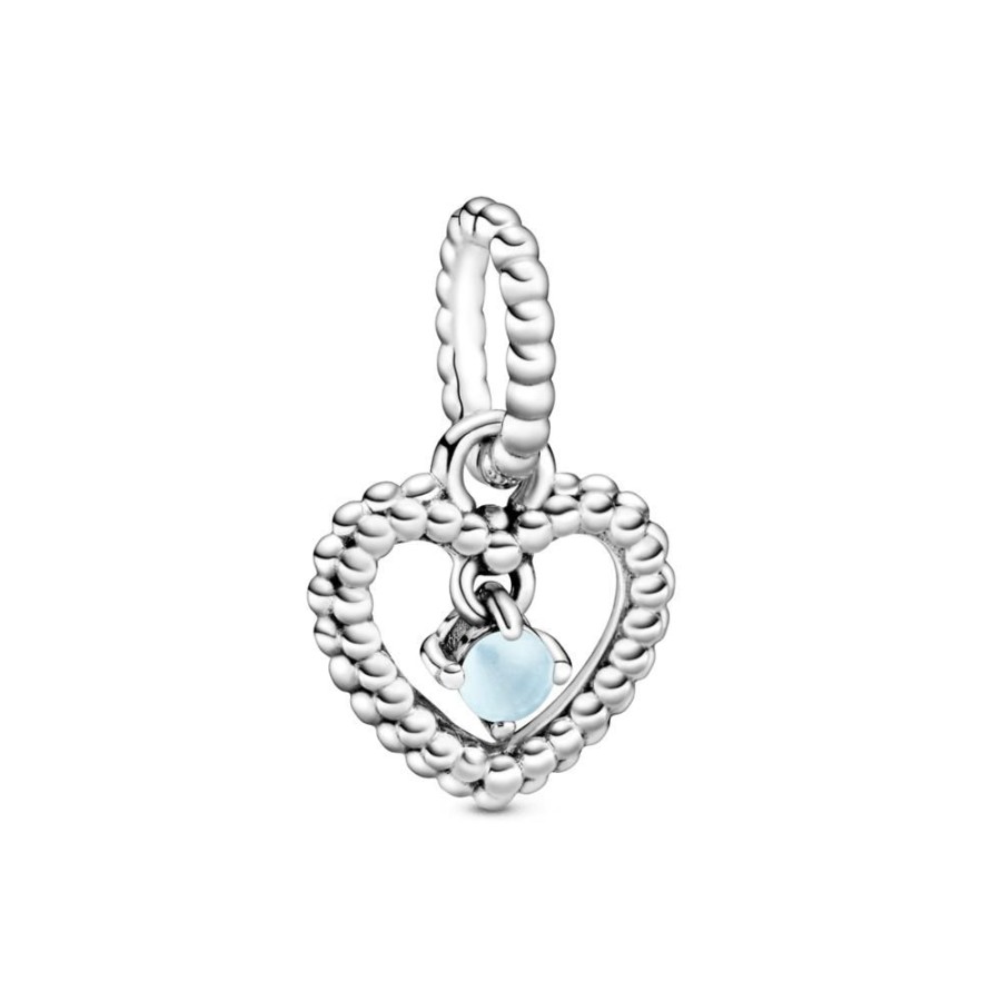 Charms Joyas Pandora | Charm Colgante Corazon De Abalorio Azul Cielo