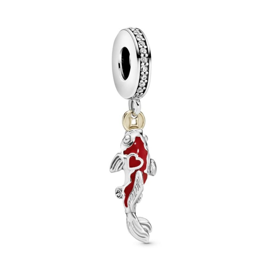 Charms Joyas Pandora | Charm Colgante Carpa De La Buena Suerte Dos Tonos