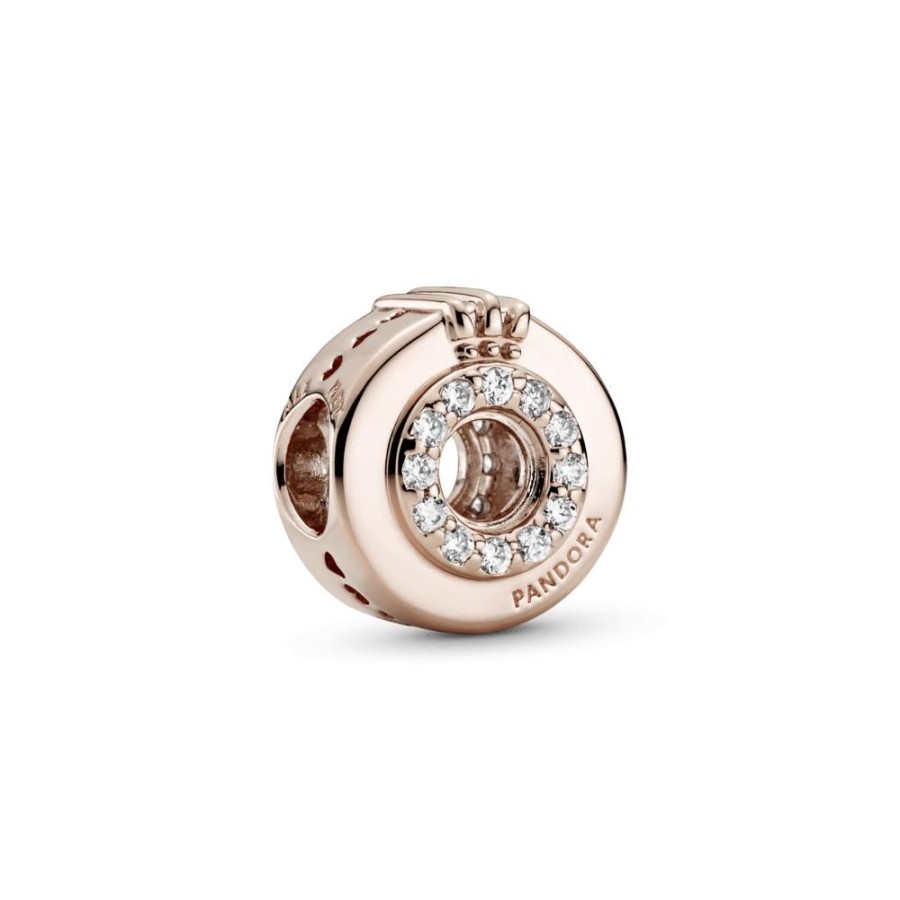 Charms Joyas Pandora | Charm Corona O De Pave Con Centro Abierto Recubrimiento En Oro Rosa De 14K