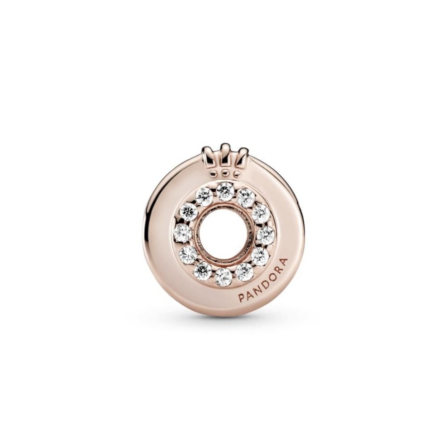 Charms Joyas Pandora | Charm Corona O De Pave Con Centro Abierto Recubrimiento En Oro Rosa De 14K