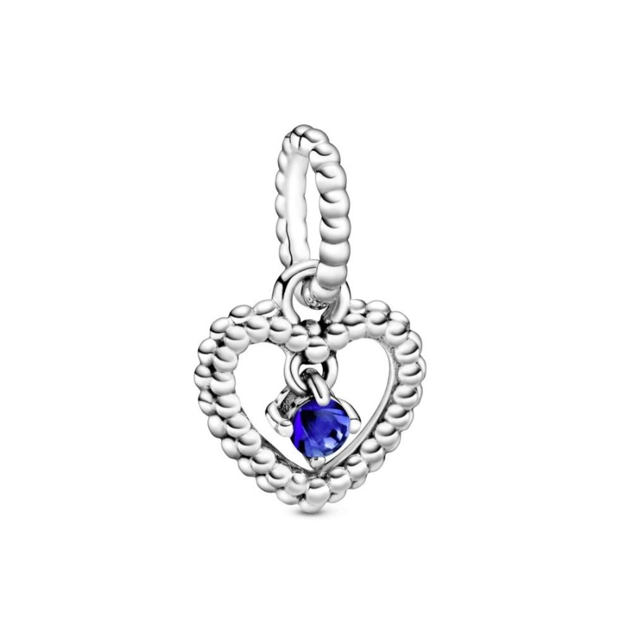 Charms Joyas Pandora | Charm Colgante Corazon De Abalorio Azul Mar