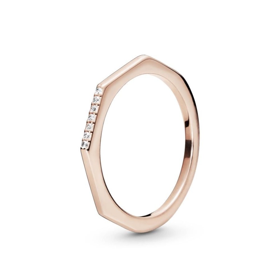 Anillos Joyas Pandora | Anillo Multifacetado Recubrimiento En Oro Rosa De 14K