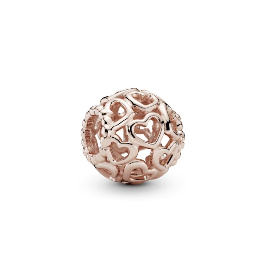 Charms Joyas Pandora | Charm Puro Corazon Recubrimiento En Oro Rosa De 14K