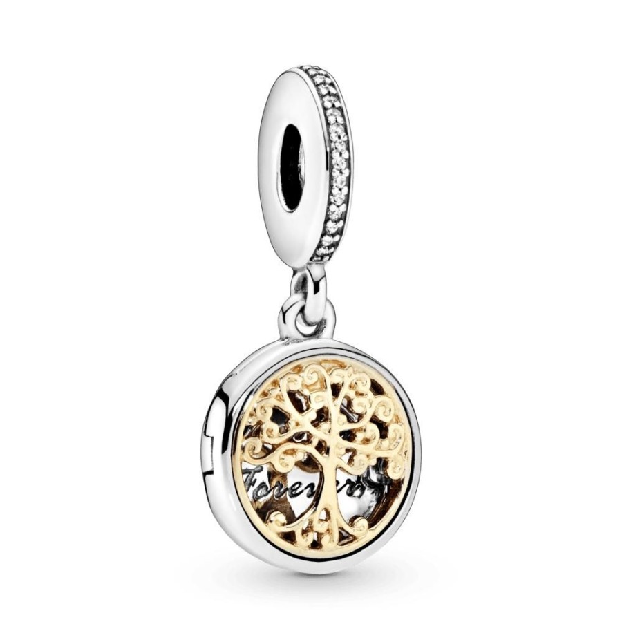 Charms Joyas Pandora | Charm Colgante Raices Familiares Dos Tonos